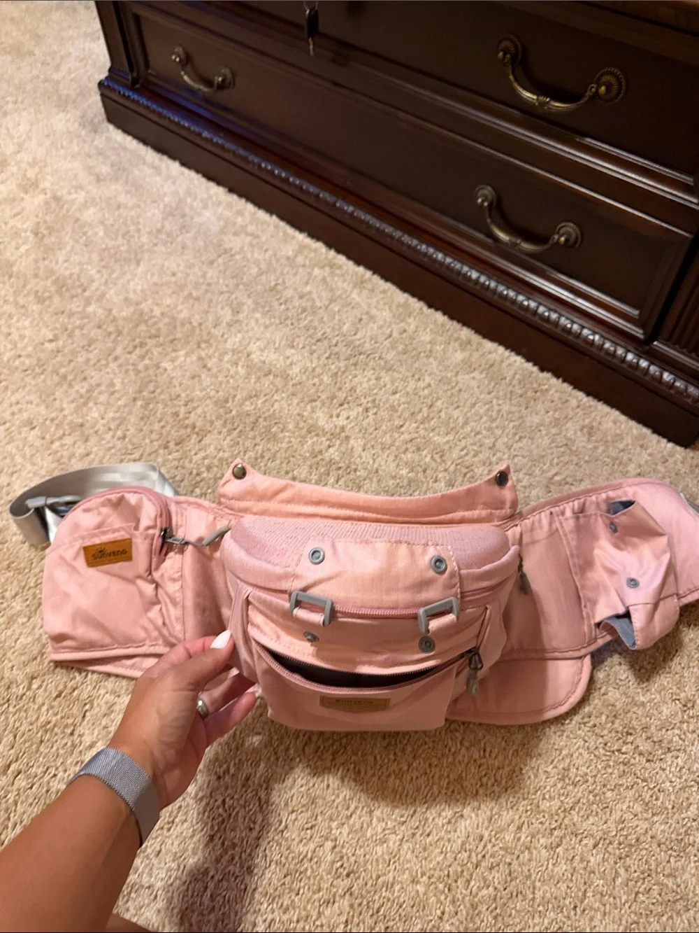 Pink Utility Waist Bag/seat with carrier  - Unbranded